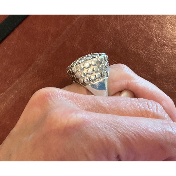 John Hardy Statement Ring Sterling Silver 925 Dot Textured - Picture 10 of 11